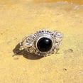 thumbnail image 5 of Natural Black Onyx Ring, 925 Sterling Silver Ring, 5mm Round Cabochon Ring, Gemstone Ring, Handmade Designer Ring, Onyx Jewelry For Women's, 5 of 10