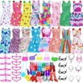 thumbnail image 1 of BJDBUS 42 pcs Doll Clothes and Accessories Including 10 pcs Fashion Mini Dresses 32 pcs Shoes, Glasses, Necklaces, Handbag, Hangers Accessories for 11.5 Inch Girl Doll, 1 of 5