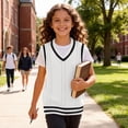thumbnail image 6 of Kaemgyyd 0-15 T Girl's Sweater Infant Vest Tops Fall V Neck Sleeveless Pullover Cute Color Block Cable Knit Toddler Clothes, 6 of 6