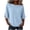 Light Blue, variant on 3/4 Dolman Sleeve Tops for Women Lightweight Thin Crew Neck Solid Color Blouses Loose Fit Dressy Casual Fall Basic T‑Shirts S