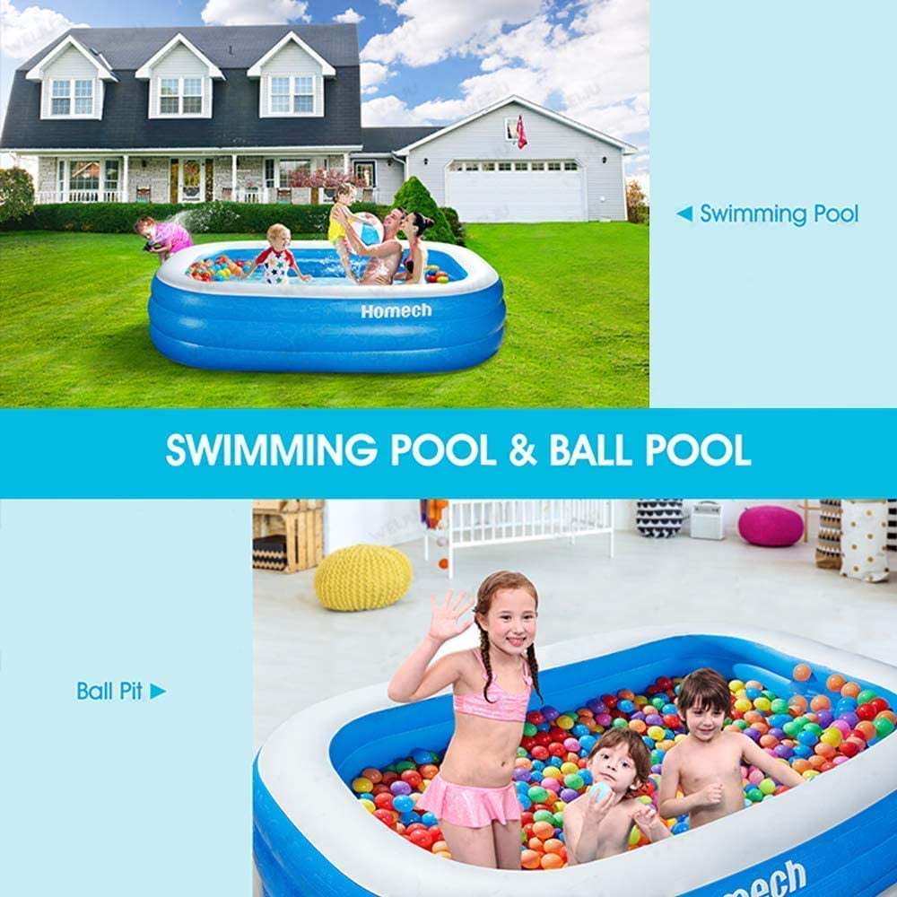 homech family inflatable swimming pool 118 x 72 x 22
