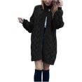 thumbnail image 1 of Pompotops Women Casual Long Sleeve Solid Color Button Open Stitch Coat Cardigans Long Outwear Top, 1 of 5
