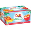 (2 pack) (24 Cups) Dole Peaches in Strawberry Gel, 4.3oz Fruit Bowls