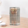 thumbnail image 4 of kusrkot Makeup Brush Holder Decorative Storage Shelf Clear Vanity Tray Desktop Organizer grey, 4 of 8