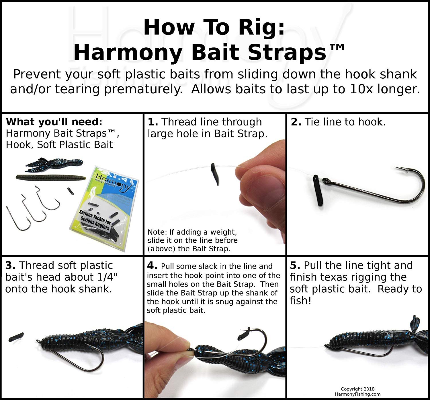 Harmony Razor Series Extra Heavy Flipping Hooks 10 Pack w/ 10 Bait Straps 4/0 10 Pack w/Bait Straps - image 5 of 7