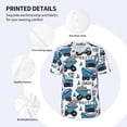 thumbnail image 3 of Rateoe Blue Excavator Pattern Men’s Baseball Short Sleeve Polo Shirt, Midweight Men's Shirt Golf Shirt Polo Shirts Quick Dry Short-X-Large, 3 of 7