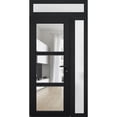 thumbnail image 2 of Front Exterior Prehung Metal-Plastic Door See-through / Manux 8555 Matte Black / Side and Top Window / Office Commercial and Residential Doors Entrance Patio Garage 48" x 94" Left-hand Inswing, 2 of 7