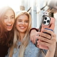 thumbnail image 6 of for iPhone 15 Pro Max Case with Credit Card Holder, Back Flip Wallet Case with Ring Holder Stand and Ring Grip, Cowboy Texture PU Leather Protective Phone Cover for iPhone 15 Pro Max, Pink, 6 of 12