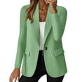 thumbnail image 2 of BRDFRL Womens Business Casual Blazer Summer Cardigan Lapel Button Down Solid Suit Jacket with Lined Office Work Clothes 2025 Mint Green M, 2 of 7