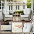 thumbnail image 5 of Ovios 3 Piece Outdoor Patio Bistro Set All-Weather Wicker Swivel Chairs High-Back Sectional Conversation Furniture for Backyard, Porch, or Garden, 5 of 8