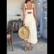 thumbnail image 4 of Vestido Midi de Verano con Tirantes Finos, Botones y Lazo Frontal para Mujer, Estampado Floral Albaricoque XL, 4 of 10