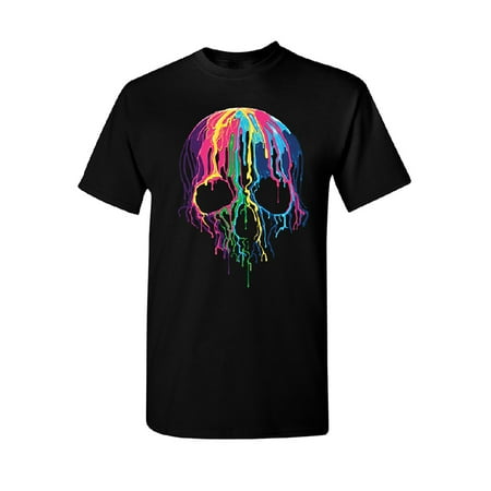 - Melting Skull Neon Men's T-shirt Black Small
