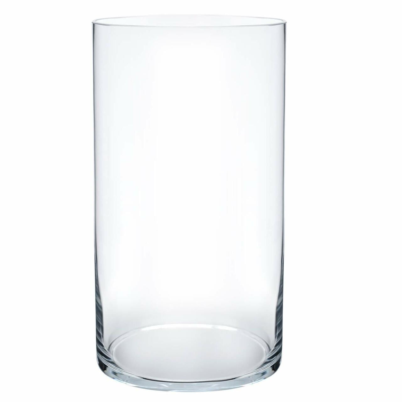 Enova Home Cylinder Shape Clear Flower Glass Vase 6.0" W x 10.0" H