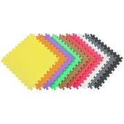 FlooringInc 24 x 24 White EVA Foam Interlocking Floor Mats 48 Sq Ft Coverage Area 12 Pack
