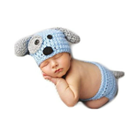 Nouveau Ne Bebe Garcon Photographie Accessoires Photo Tenues Crochet Tricot Mignon Chien Chapeau Pantalon Accessoires De Seance Photo Style Deux Walmart Canada
