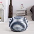thumbnail image 4 of HomeRoots 517944 20 in. Blue Jute Ottoman, 4 of 7