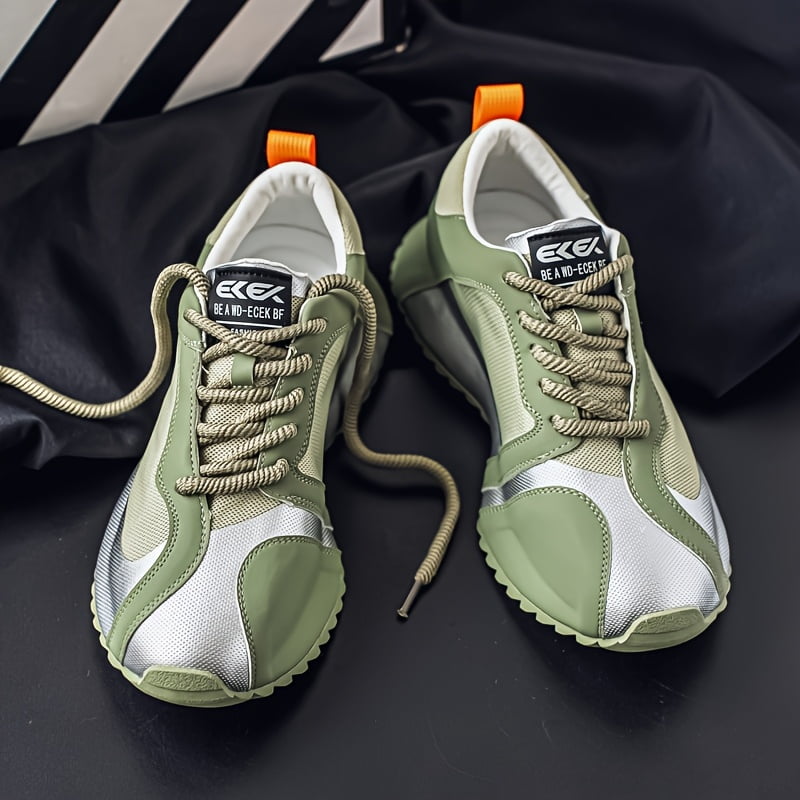 Perfect-2026 New Men'S All-Season Low-Top Casual Sneakers - Durable Outdoor Hiking & Daily Wear Shoes, Sleek Sporty Design, Fabric ， Breathable Fabric & Synthetic Upper, Thick Cushioned PVC Sole for
