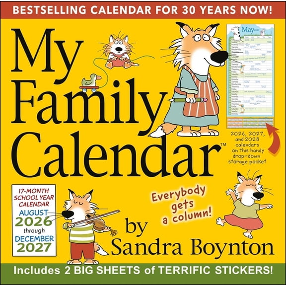 Sandra Boynton's 17-Month 2026-2027 My Family Wall Calendar, (Paperback)