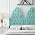 thumbnail image 4 of Tufted Headboard, King Size, Velvet, Blue, Modern Contemporary Urban Design, Bedroom Master Guest Suite, 4 of 10