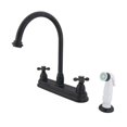 thumbnail image 3 of Kingston Brass KB3758AX  Restoration Two Handle 8\" Kitchen Faucet with Non-Metallic Sprayer, 3 of 3