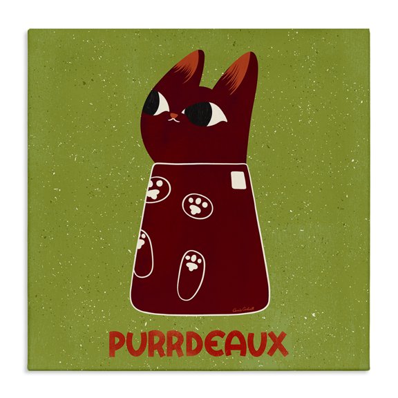 Stupell Industries Eclectic Purrdeaux Feline Wine Canvas Art, 17 x 17, by Carrie Cantwell