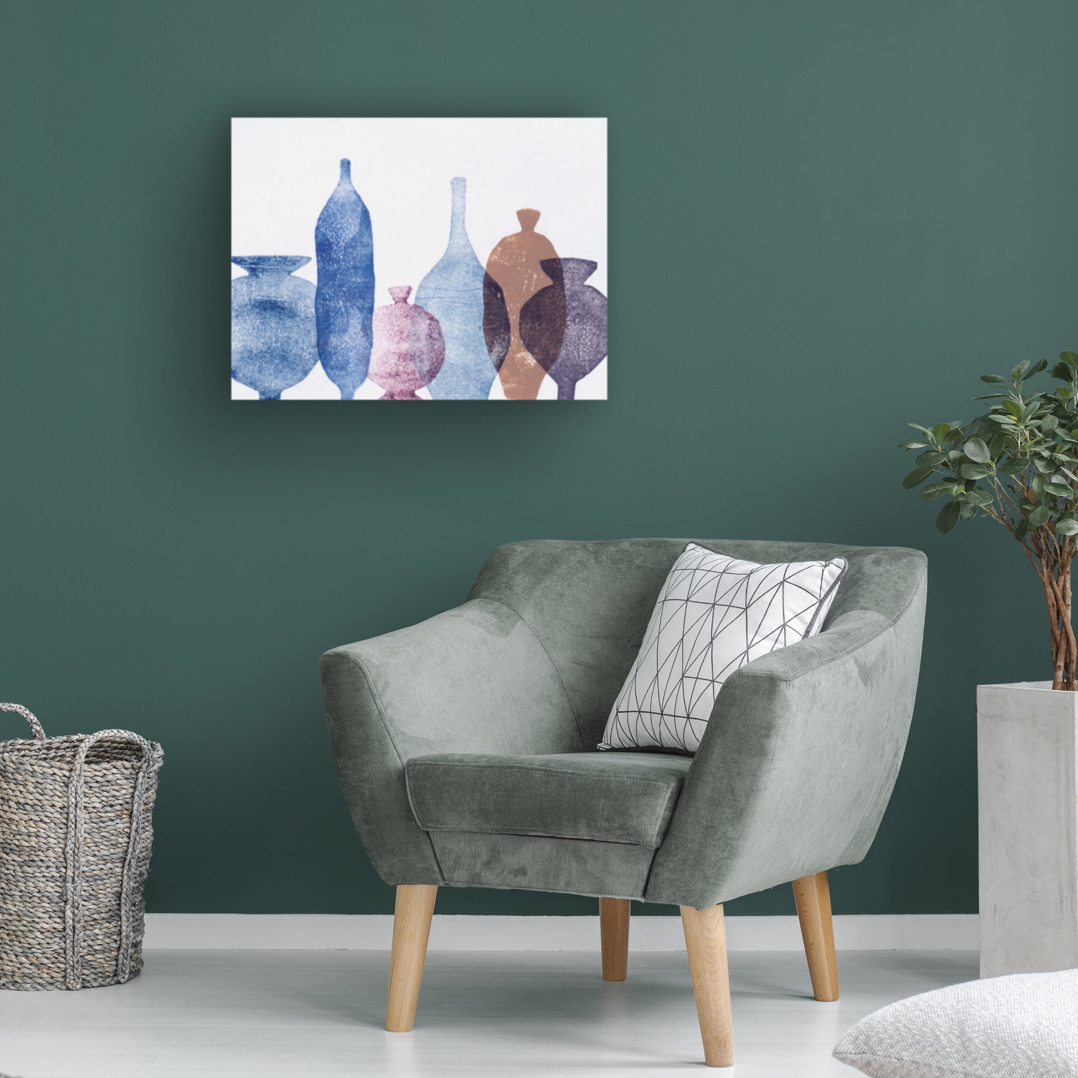 Canvas Wall Art - Pernille Folcarelli 'Vases 1 Blue' Wall Art for Living Room, Bedroom, or Office Décor by Trademark Fine Art - 47 x 35 Inches
