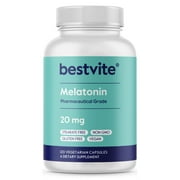 BESTVITE Melatonin 20mg (120 Vegetarian Capsules) - No Stearates - Vegan - Non GMO - Gluten Free