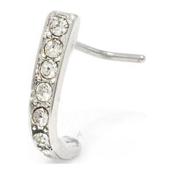 Nose Rings Stud L-Shaped Set CZ Surgical Stainless Steel 20G Nose Screw L-Bend