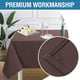 thumbnail image 4 of Mantel rectangular de lino texturizado de 60 x 120 pulgadas, mantel sólido premium a prueba de derrames, resistente al agua, para comedor, buffet, tela extrasuave y gruesa sin arrugas, gris topo, chocolate, 60 x 104 pulgadas, 4 of 5