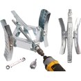 thumbnail image 1 of PTR0029 Heavy Duty RV Tire Wheel Chock Stabilizer with Rotatable Sides Drill Adjusted for Camper Motorhome and Travel Trailer with Wrench and Socket, 2PK, 1 of 8