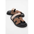 thumbnail image 4 of Morte - Sandalia tipo slide de gamuza beige y coñac marron 24 CM, 4 of 10
