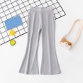 thumbnail image 2 of RUTAYY Children Girls' Leggings Summer Ice Cream Silk Flared Leg Proof Casual Outdoor Play Elastic Waist Soft Breathable Holiday Vacation Beach, Grey, 5-6 Years, 2 of 4
