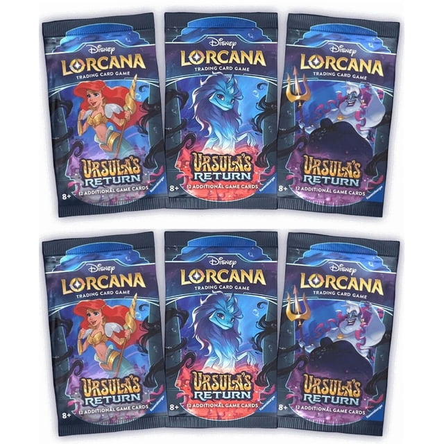 6 Packs Lorcana 12 Card Booster Pack Lorcana Ursulas Return