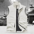 thumbnail image 2 of SHTXOZHI Mens Plus Size Breathable Outerwear Vests Sleeveless Solid Color Layering Casual Jackets with Pockets, 2 of 9