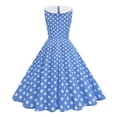 thumbnail image 5 of Noric Women's Vintage Polka Dot Midi Dresses Sleeveless Swing Dress Peter Pan Collar Casual Summer Dresses, 5 of 8