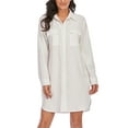 thumbnail image 4 of LUSMAY Women's Casual Button Down Shirt Dress Long Sleeve Cover Up Blouse Tops with Pockets, 4 of 7