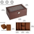 thumbnail image 3 of ProCase Caja para Reloj de 12 Ranuras, Estuche Organizador de Relojes de 2 Capas con Tapa Vidrio Armario Almacenamiento Porta Reloj para Hombres y Mujeres (Café), 3 of 14