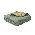 thumbnail image 2 of Cozy Line Home Fashions Couverture Matelassée Réversible en Coton 100% Vert Paisley 60 Pouces" X 50 Pouces Pouces Lavable en Machine et Séchable (Vert Paisley), 2 of 4