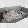 thumbnail image 6 of Nature Soft Flannel Fleece Throw Blanket, Flowers Buds and Birds with Cherry Branches Style Artwork Painting Effect, Cozy Plush for Indoor and Outdoor Use, 50" x 70", Pale Maroon Black, by Ambesonne, 6 of 6