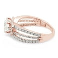 thumbnail image 4 of 2 Carat Center 7MM Round Cut Lab Created Moissanite Diamond Halo Split Shank Engagement Ring For Women In 14K Solid Rose Gold (G-H Color, VVS1 Clarity, 2 Cttw)-4, 4 of 7