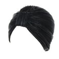 thumbnail image 2 of Pxiakgy Clearance Sale!! 2025 New Turbans for Women Head Wraps for Black Women Stretch Women Knot Pleated Head Hat Cap Headwear Muslim Turban Cap Headwrap Turban Cap Black One Size, 2 of 4