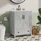 thumbnail image 1 of QinaQin Mueble para baño de 24 pulgadas con lavabo de cerámica, gabinete independiente con puerta de cierre suave y cajón amplio, ideal para organizar y renovar tu baño, 1 of 8