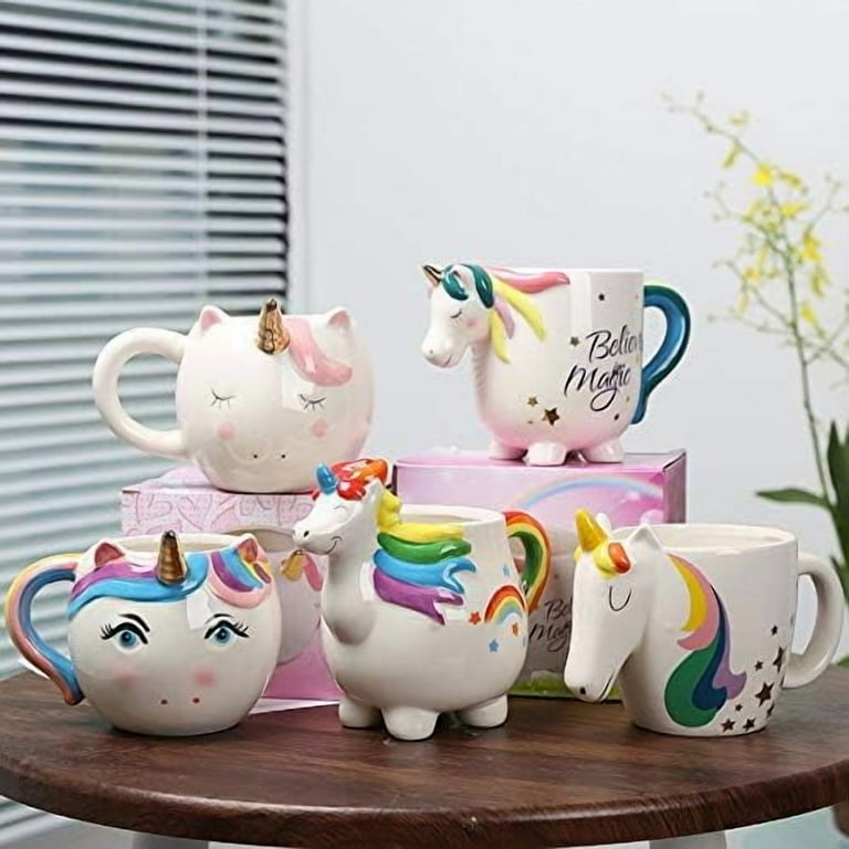 Farcauo Unicorn Mug Gift for Woman Large 500ml Kawaii 3D Animal Mug Sweet  Ceramic Tea Cups Porcelain Coffee Cup Unicorns Decor Cups Unicorn Tea Coffee  Mugs Birthday Gifts for Women Girl Friend -