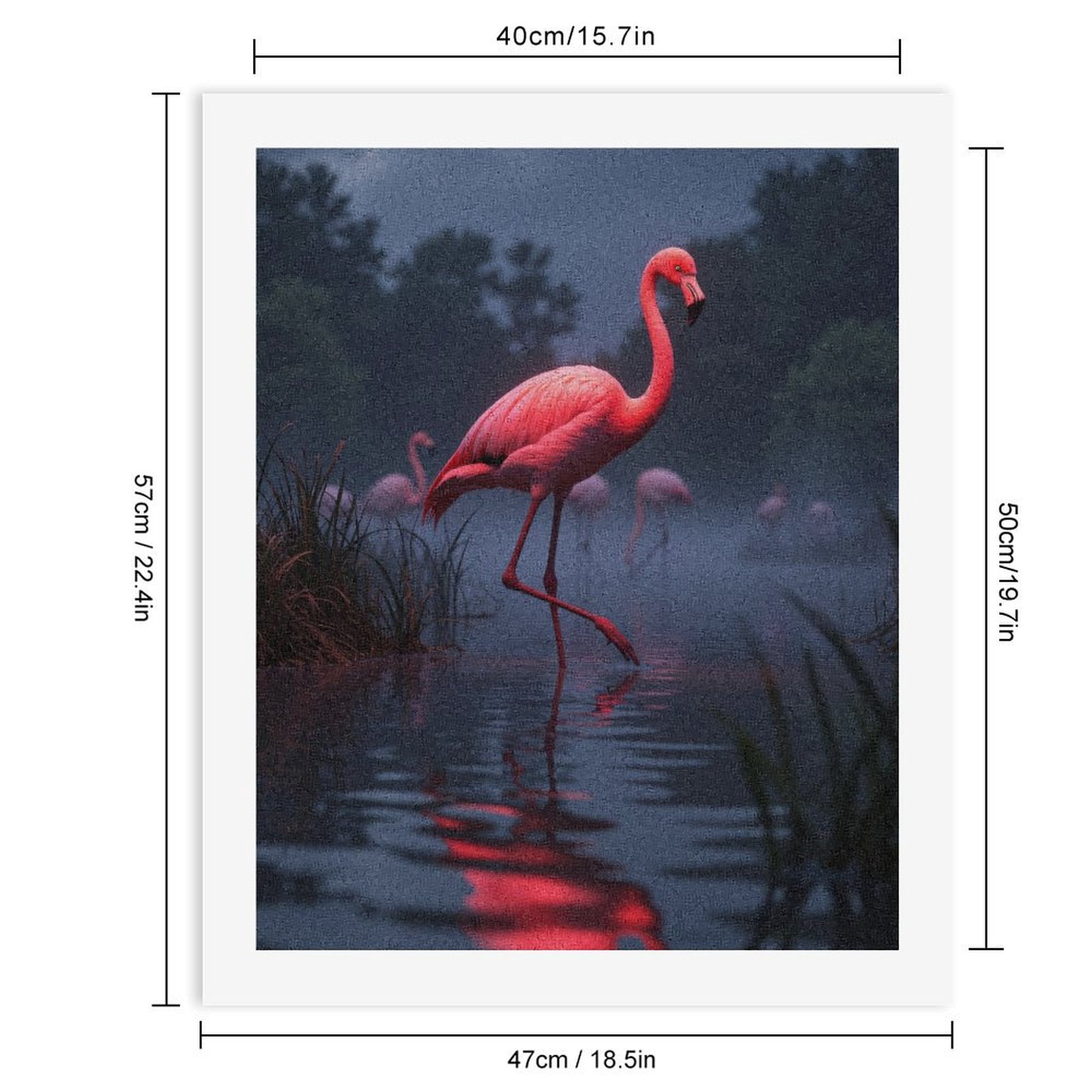 Paint by Numbers Kit for Adults, Pink Flamingo In Misty Waters Paint by Numbers, Easy Paint by Numbers Kit for Adults Beginner, DIY Adult Paint by Number Kits on Canvas, Home Decor