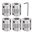 thumbnail image 1 of 5 Paquetes de Acoplamiento de Eje de Aleación de Aluminio 8mm a 10mm, Conector de Motor Flexible (L25xD19), 1 of 5