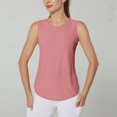 thumbnail image 4 of HAPIMO Women's Yoga Sports Tank Tops Trendy Round Neck Shirts for Teen Girls Solid Color Satin Summer Beach Tees Sleeveless Fitness Workout Casual Tops Pink, 4 of 8