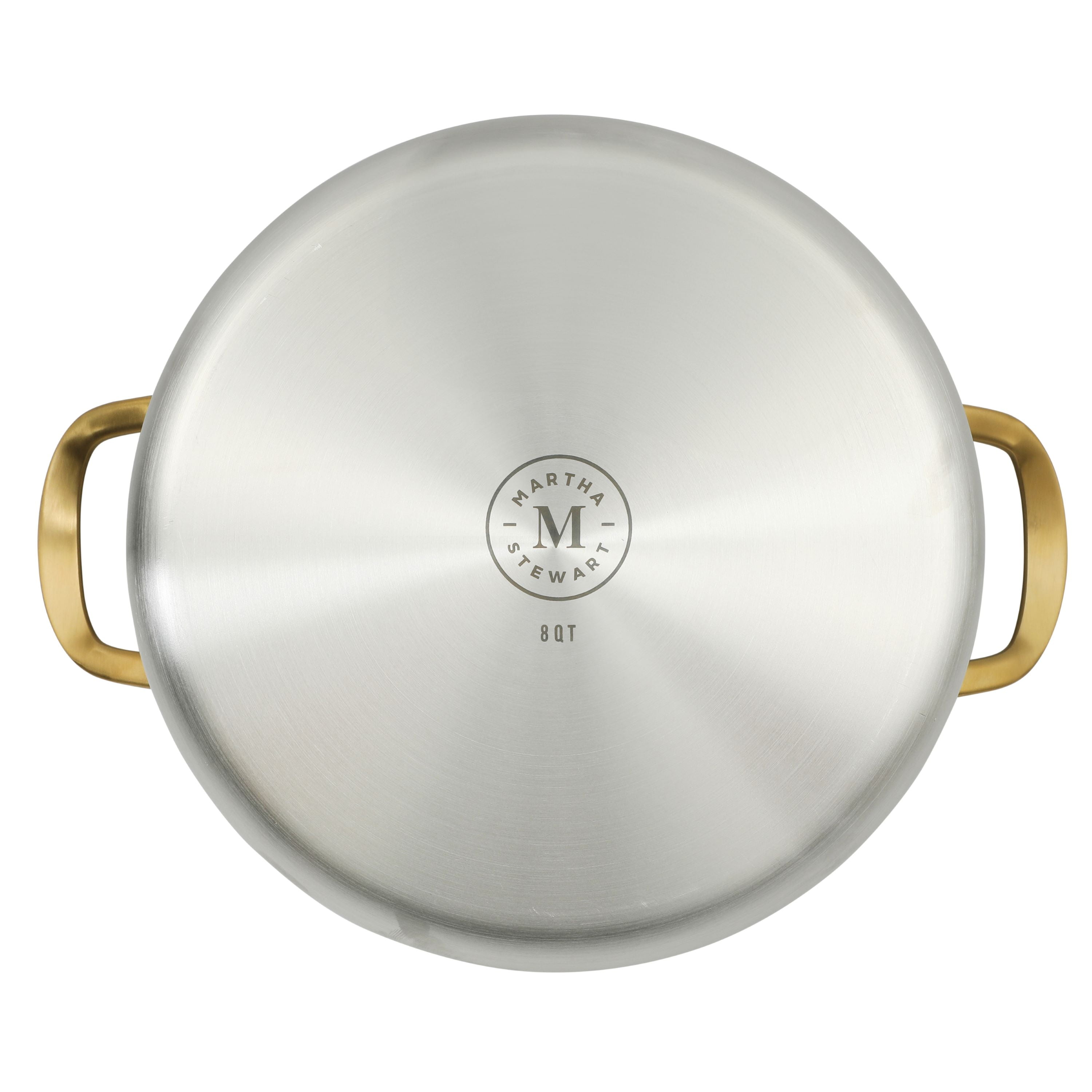 Martha Stewart Midvale Stainless Steel 8 quart Stock Pot with Gold Handle