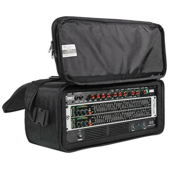 Rockville RRB40 4U Rack Bag Double-Sided Case with 12" Depth Shoulder Strap