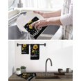 thumbnail image 5 of Yellow Sunflower Kitchen Dish Towels for Drying Dishes Set of 4, Summer Flower Bee Sunshine Black Waffle Weave Microfiber Hand Tea Bathroom Towels Quick Dry & Absorbent Towel 12x12, 5 of 7