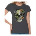 thumbnail image 1 of Awkward Styles Skull T-Shirt Floral Shirts for Women, 1 of 4